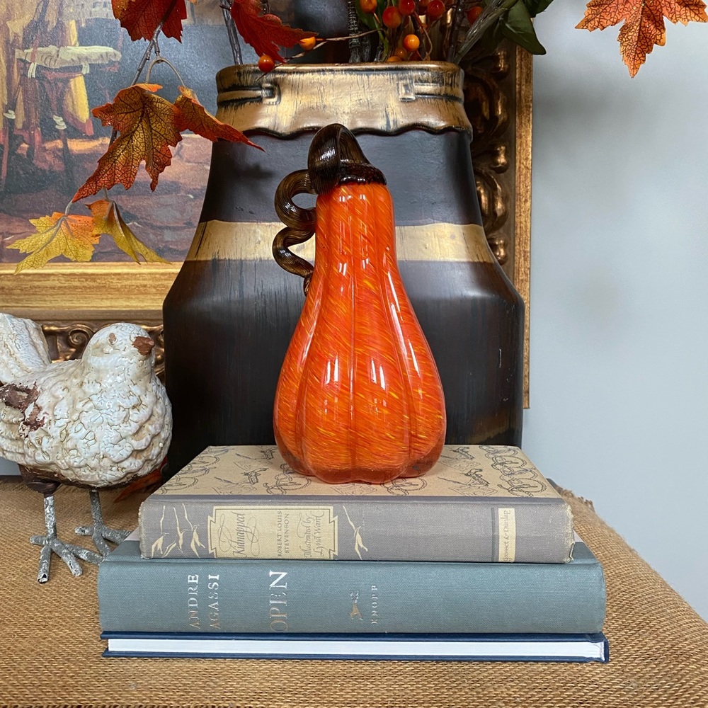 Adorable Glass Pumpkin decor - Picture 4 of 9